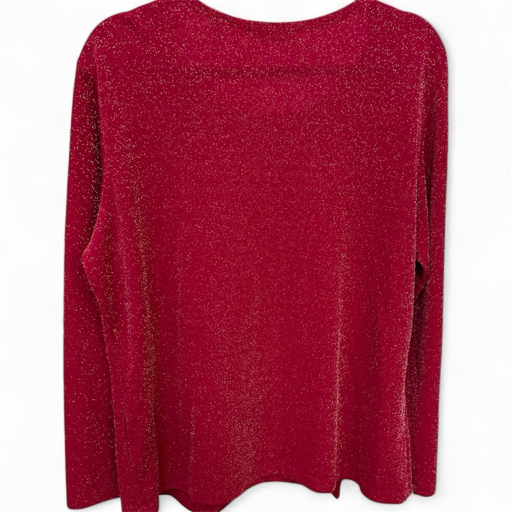 Karen Scott Glittering Red Cardigan - Picture 3 of 6